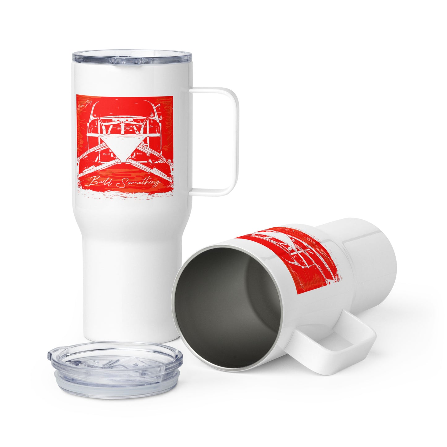 Travel mug with a handle